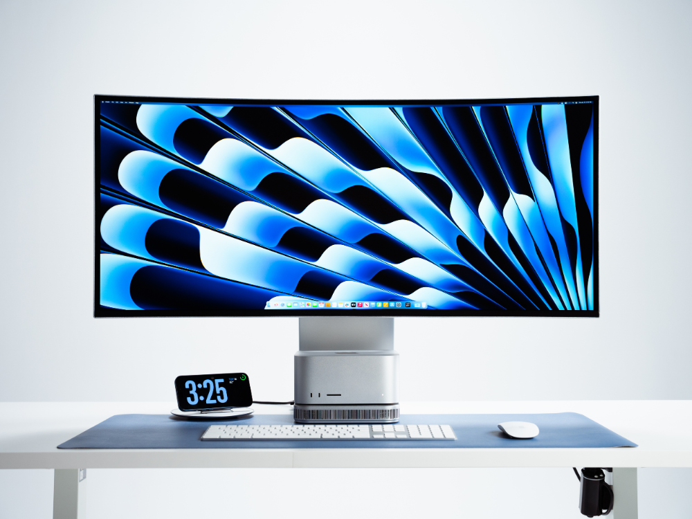 Prisma 40-inch curved display on desk