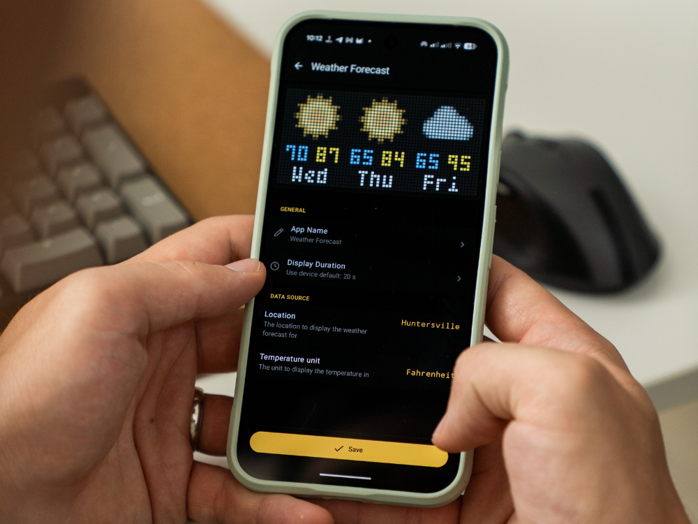 Set it up once, from your phone.
